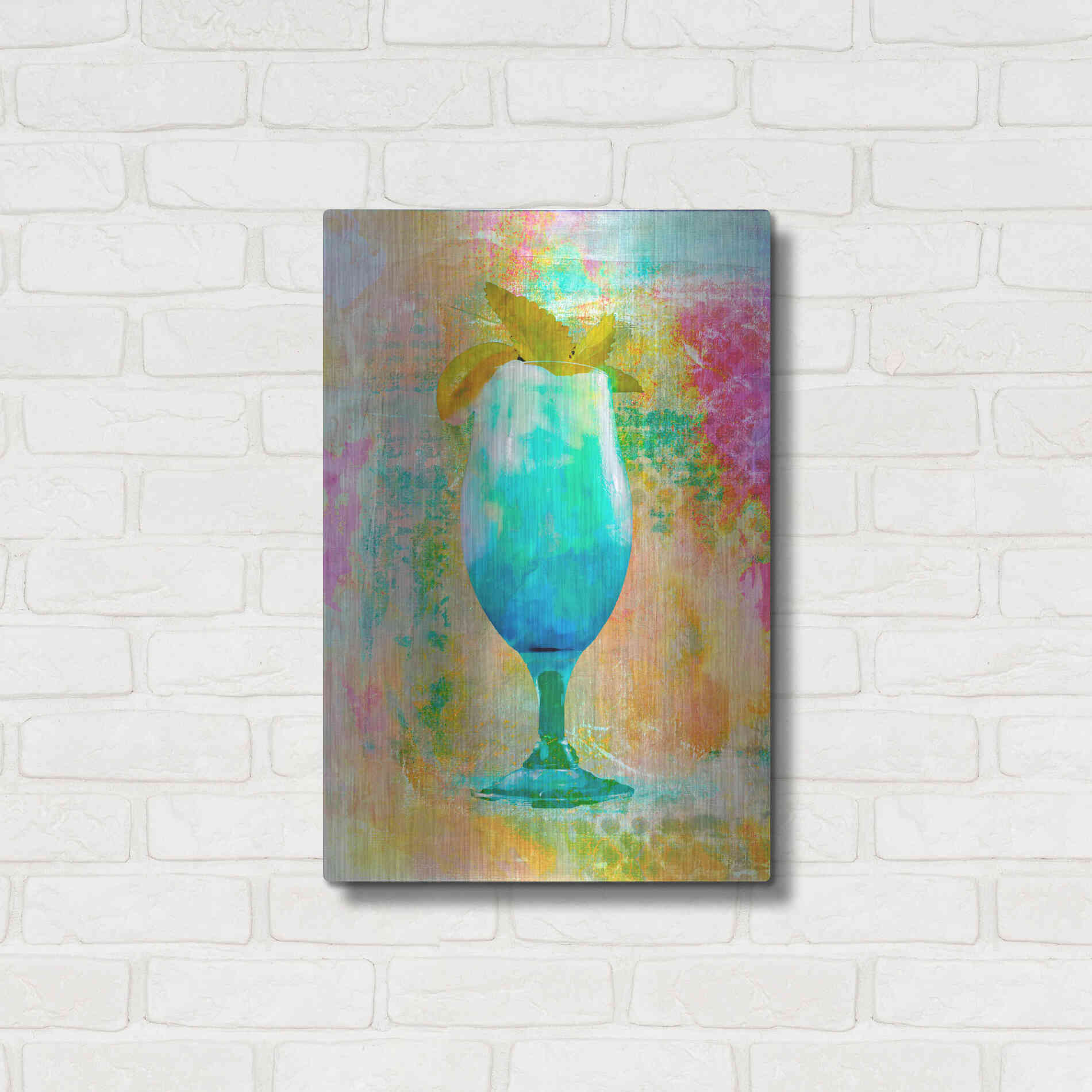 Luxe Metal Art 'Cocktail Night' by Andrea Haase, Metal Wall At,16x24