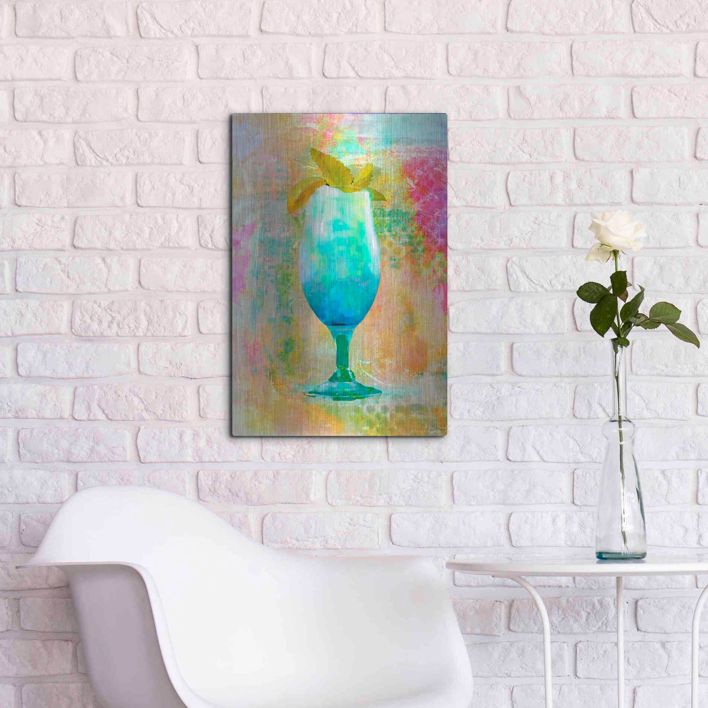 Luxe Metal Art 'Cocktail Night' by Andrea Haase, Metal Wall At,16x24