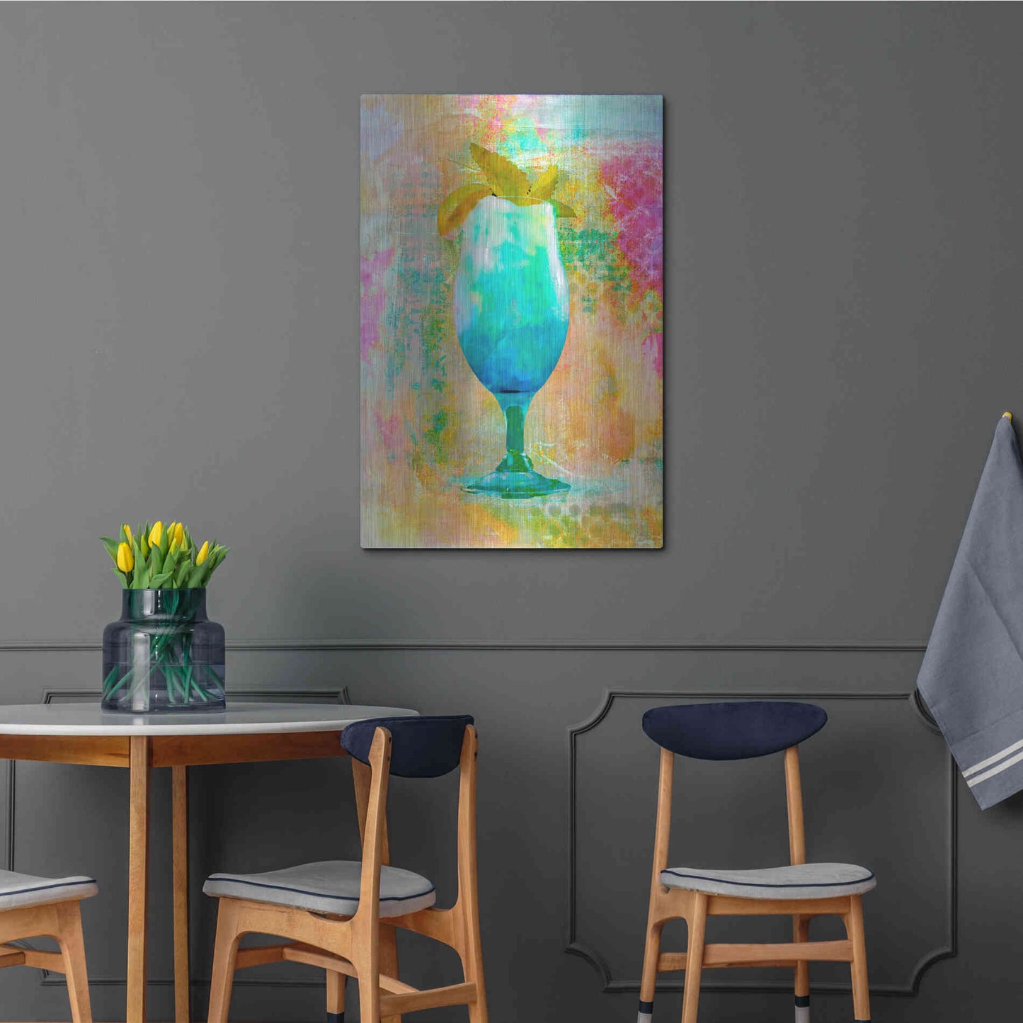 Luxe Metal Art 'Cocktail Night' by Andrea Haase, Metal Wall At,24x36