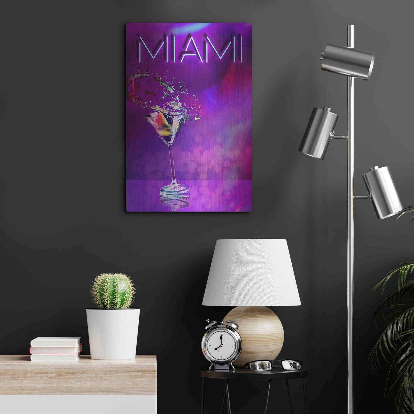 Luxe Metal Art 'Miami Party Night' by Andrea Haase, Metal Wall At,16x24