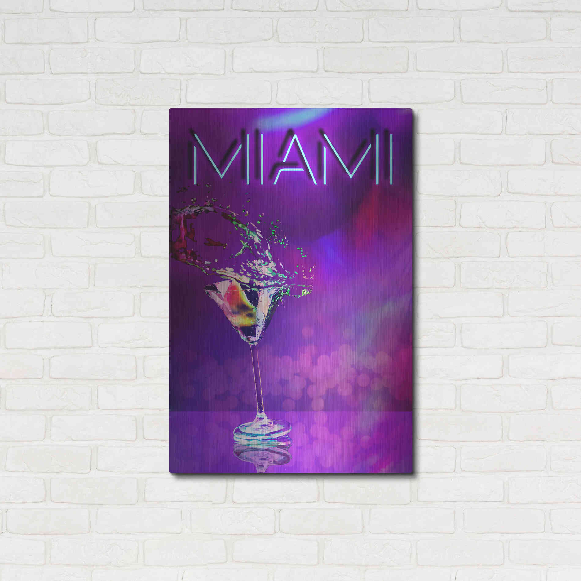 Luxe Metal Art 'Miami Party Night' by Andrea Haase, Metal Wall At,24x36