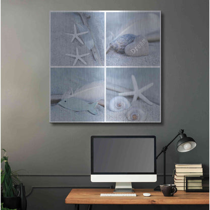 Luxe Metal Art 'Summer Beach Still Life Collage II' by Andrea Haase, Metal Wall At,36x36