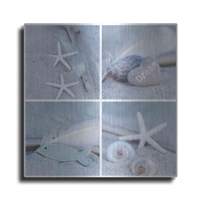 Luxe Metal Art 'Summer Beach Still Life Collage II' by Andrea Haase, Metal Wall At