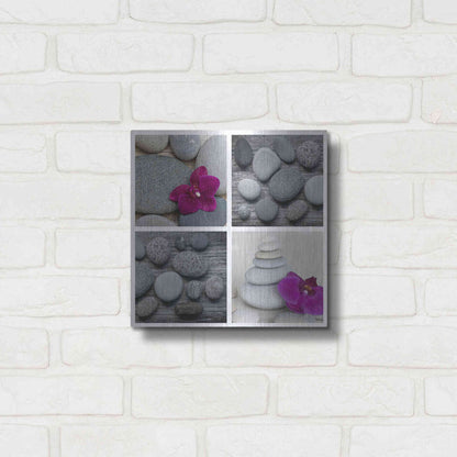 Luxe Metal Art 'Zen Orchid Collage' by Andrea Haase, Metal Wall At,12x12