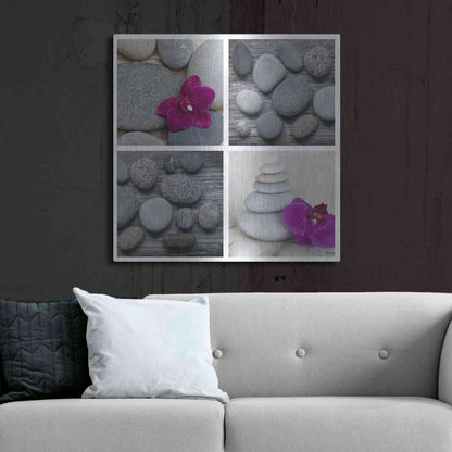 Luxe Metal Art 'Zen Orchid Collage' by Andrea Haase, Metal Wall At,36x36