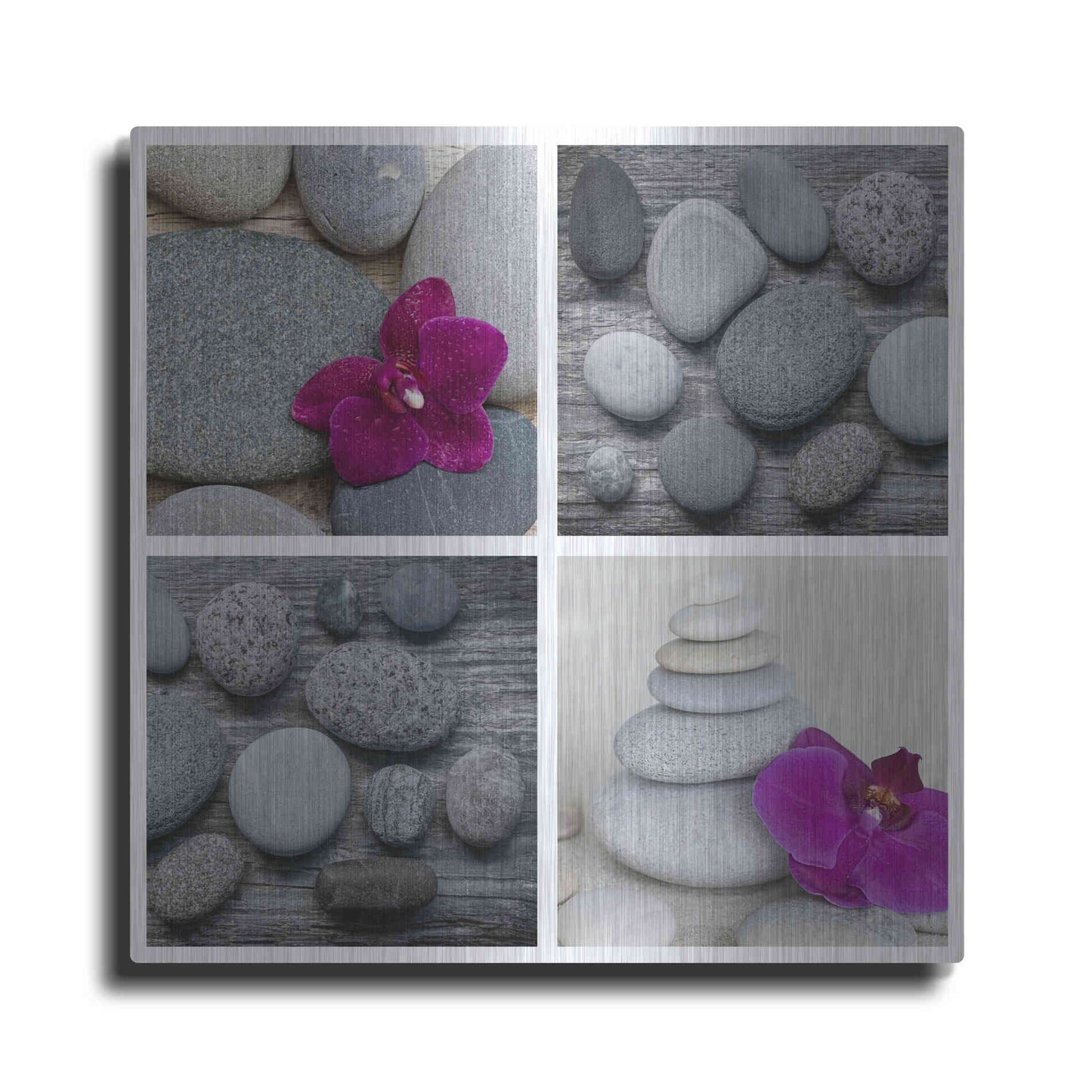 Luxe Metal Art 'Zen Orchid Collage' by Andrea Haase, Metal Wall At