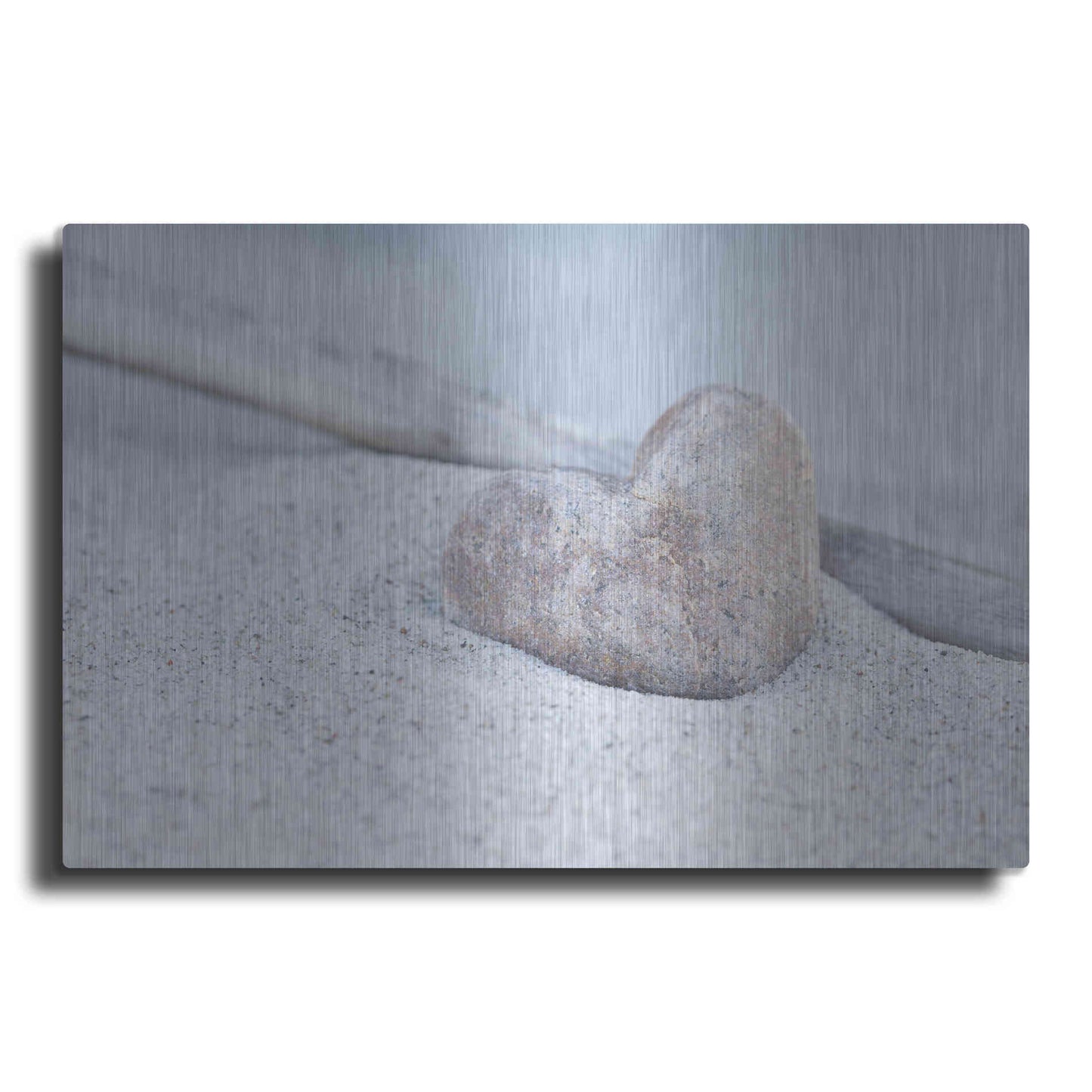 Luxe Metal Art 'Stone Heart Beach Still' by Andrea Haase, Metal Wall At