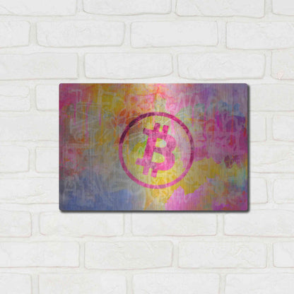 Luxe Metal Art 'Street Art Bitcoin' by Andrea Haase, Metal Wall At,16x12