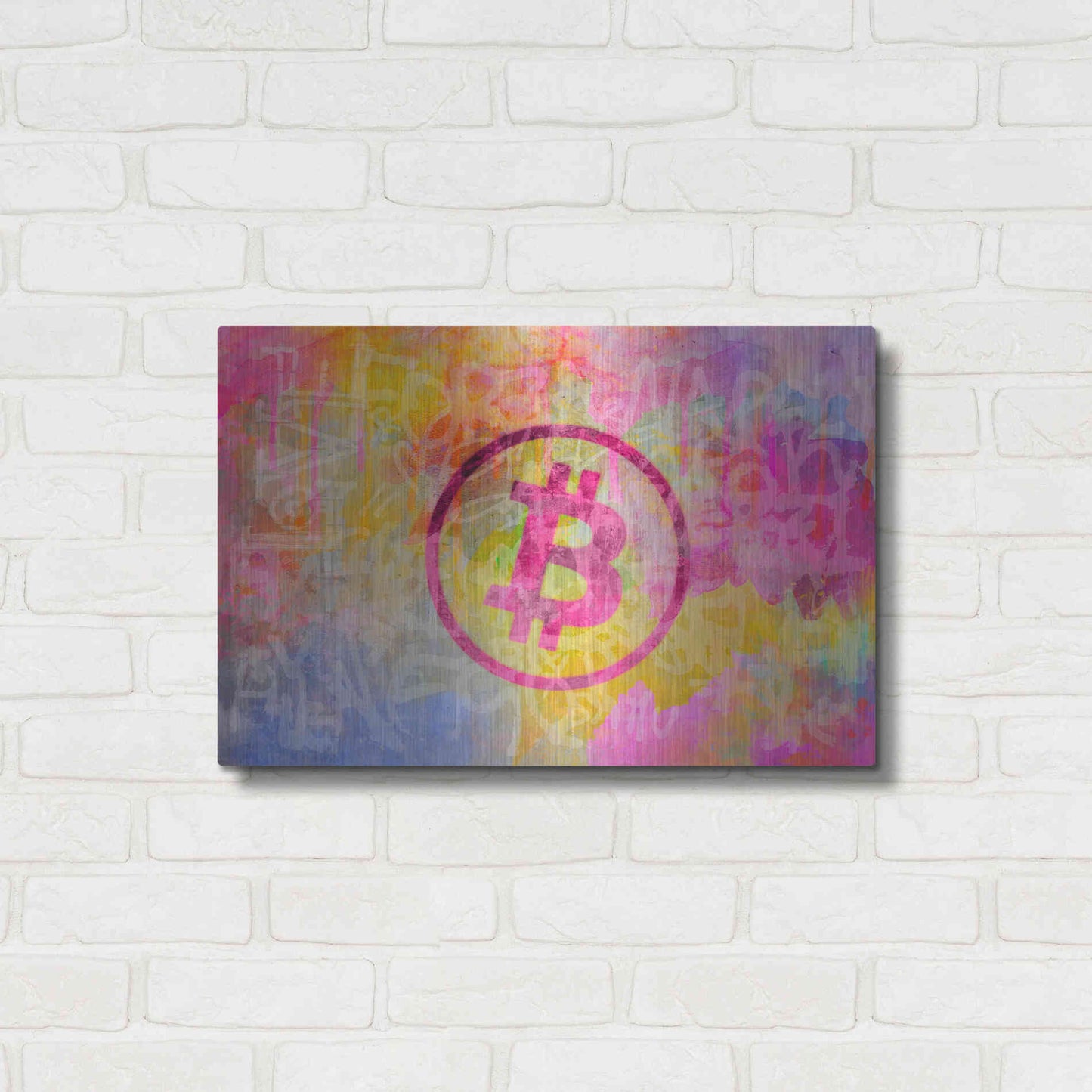 Luxe Metal Art 'Street Art Bitcoin' by Andrea Haase, Metal Wall At,24x16