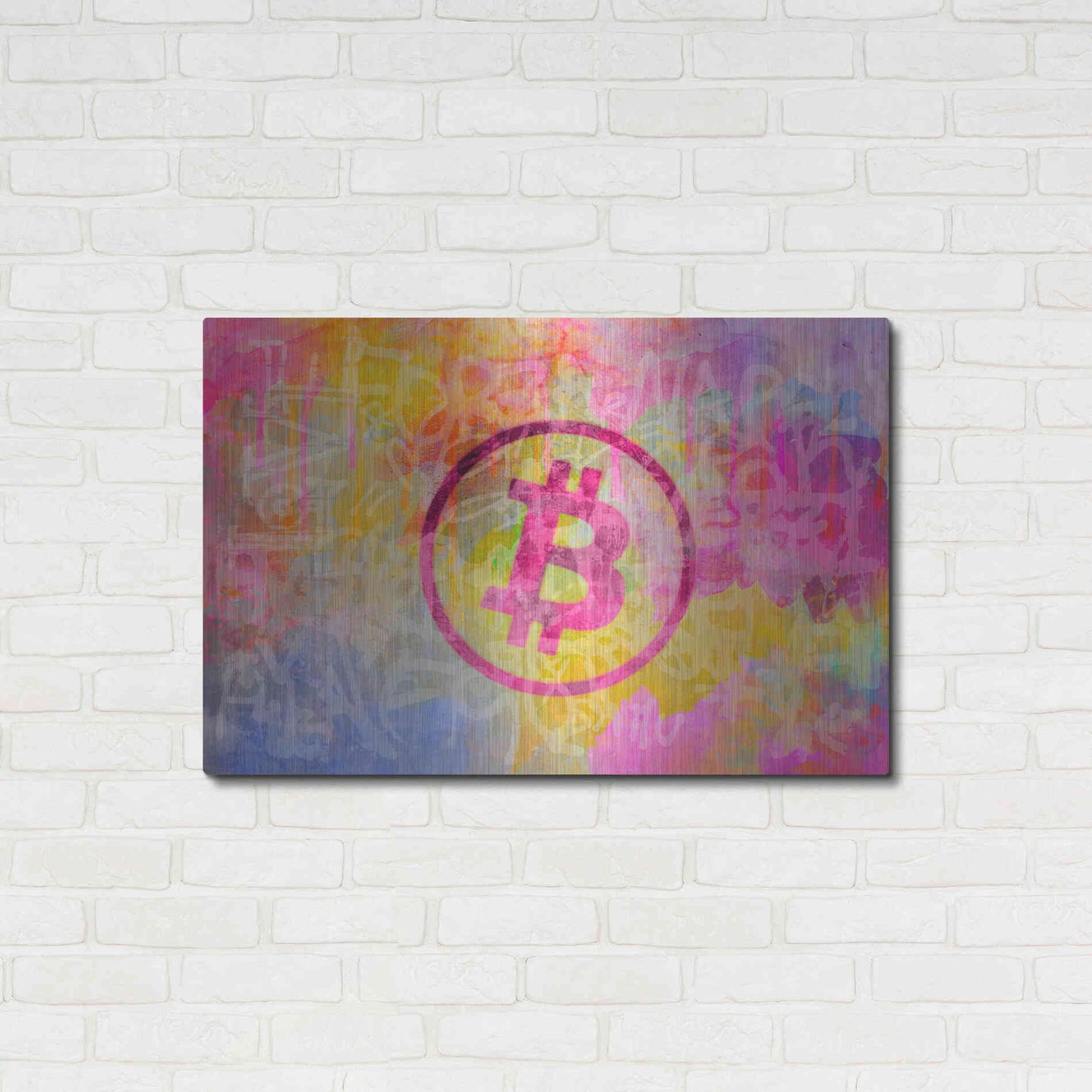 Luxe Metal Art 'Street Art Bitcoin' by Andrea Haase, Metal Wall At,36x24