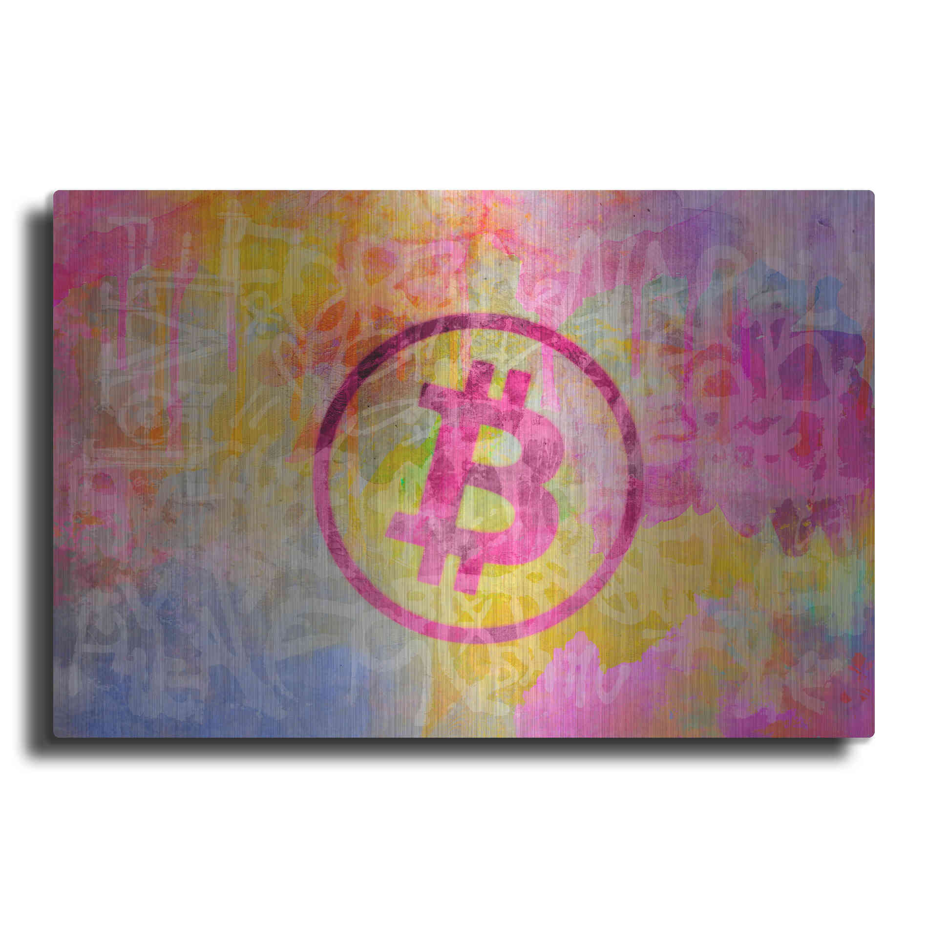 Luxe Metal Art 'Street Art Bitcoin' by Andrea Haase, Metal Wall At