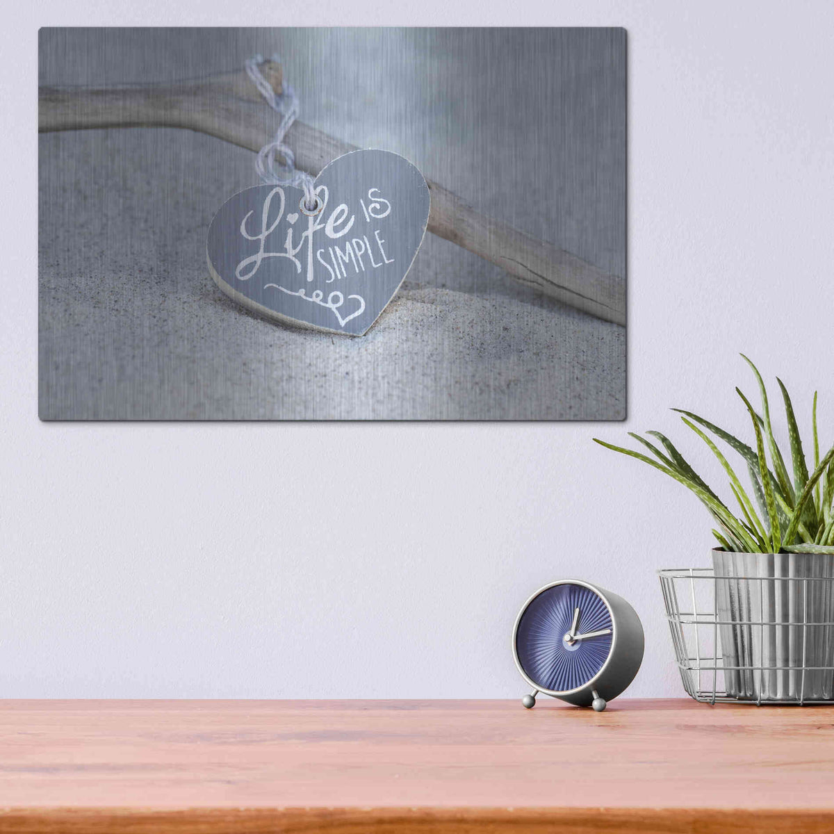 Luxe Metal Art 'Life Is Simple Still' by Andrea Haase, Metal Wall At,16x12