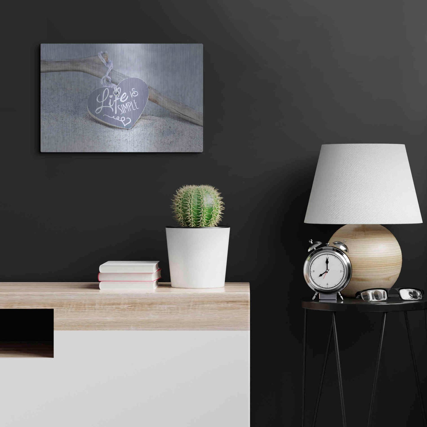Luxe Metal Art 'Life Is Simple Still' by Andrea Haase, Metal Wall At,24x16