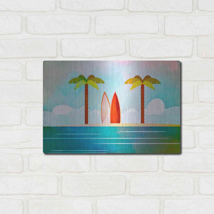 Luxe Metal Art 'Tropical Island' by Andrea Haase, Metal Wall At,16x12