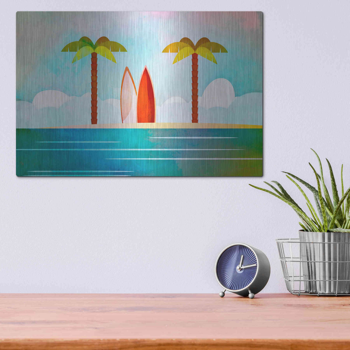 Luxe Metal Art 'Tropical Island' by Andrea Haase, Metal Wall At,16x12