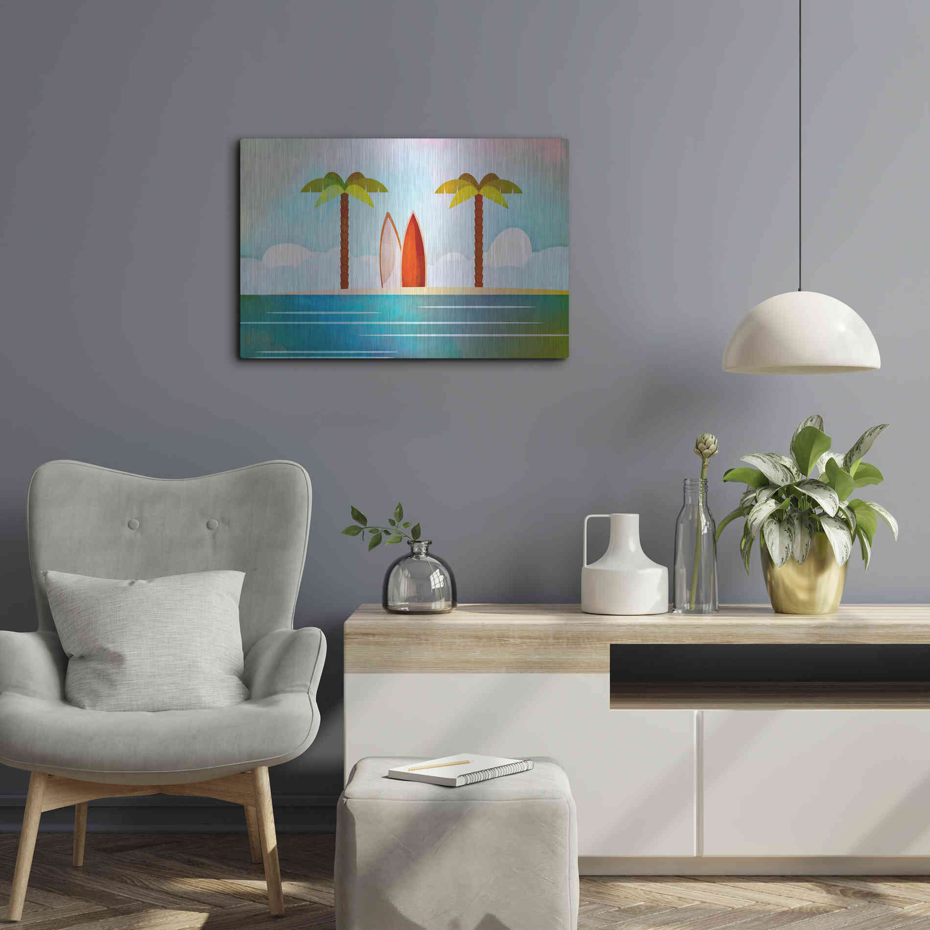 Luxe Metal Art 'Tropical Island' by Andrea Haase, Metal Wall At,24x16