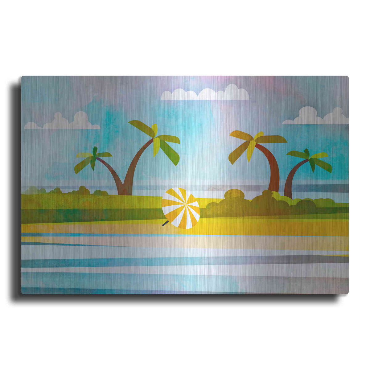 Luxe Metal Art 'Tropical Beach Day' by Andrea Haase, Metal Wall At
