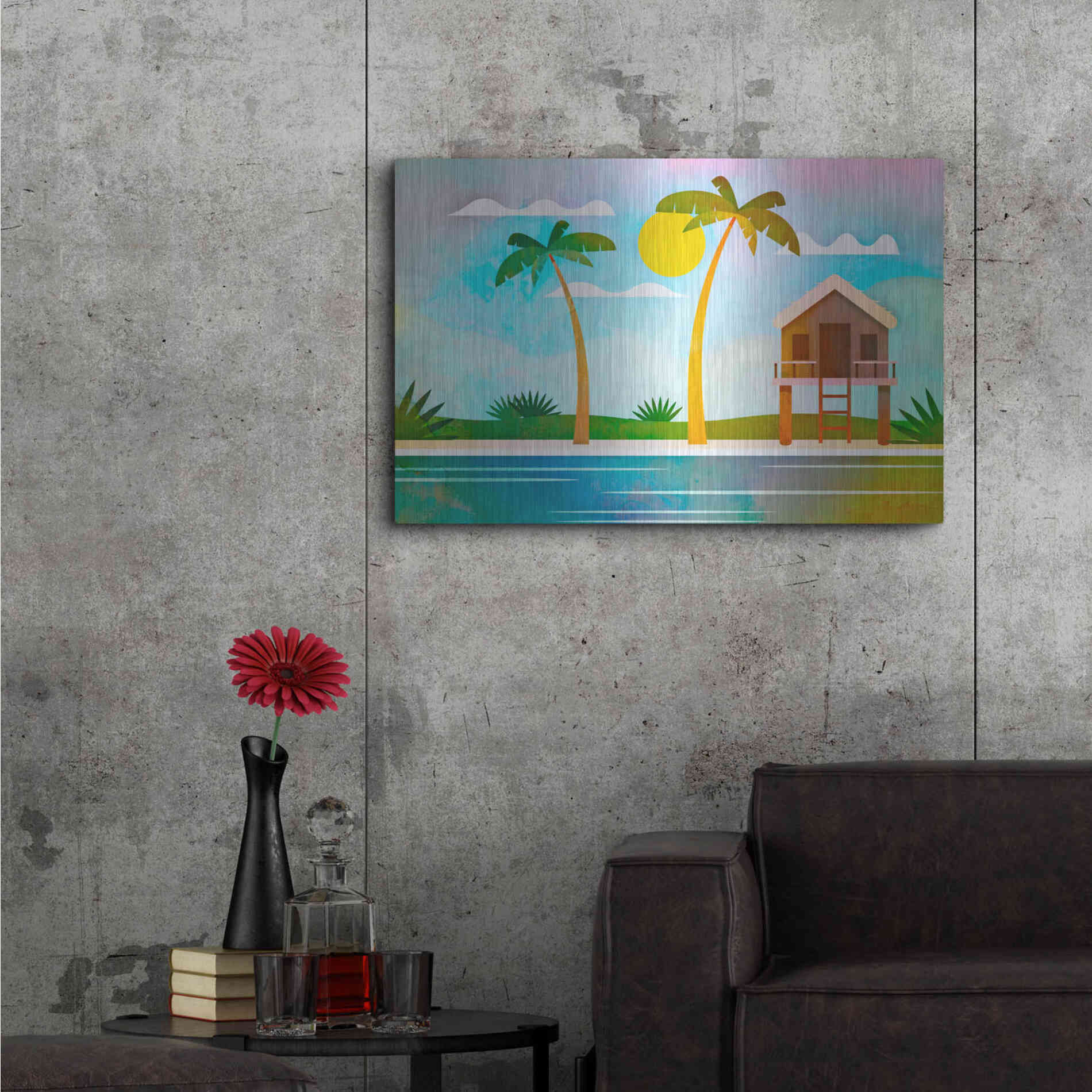 Luxe Metal Art 'Exotic Hideaway' by Andrea Haase, Metal Wall At,36x24