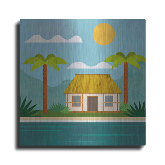 Luxe Metal Art 'Tropical Island Hideaway' by Andrea Haase, Metal Wall At