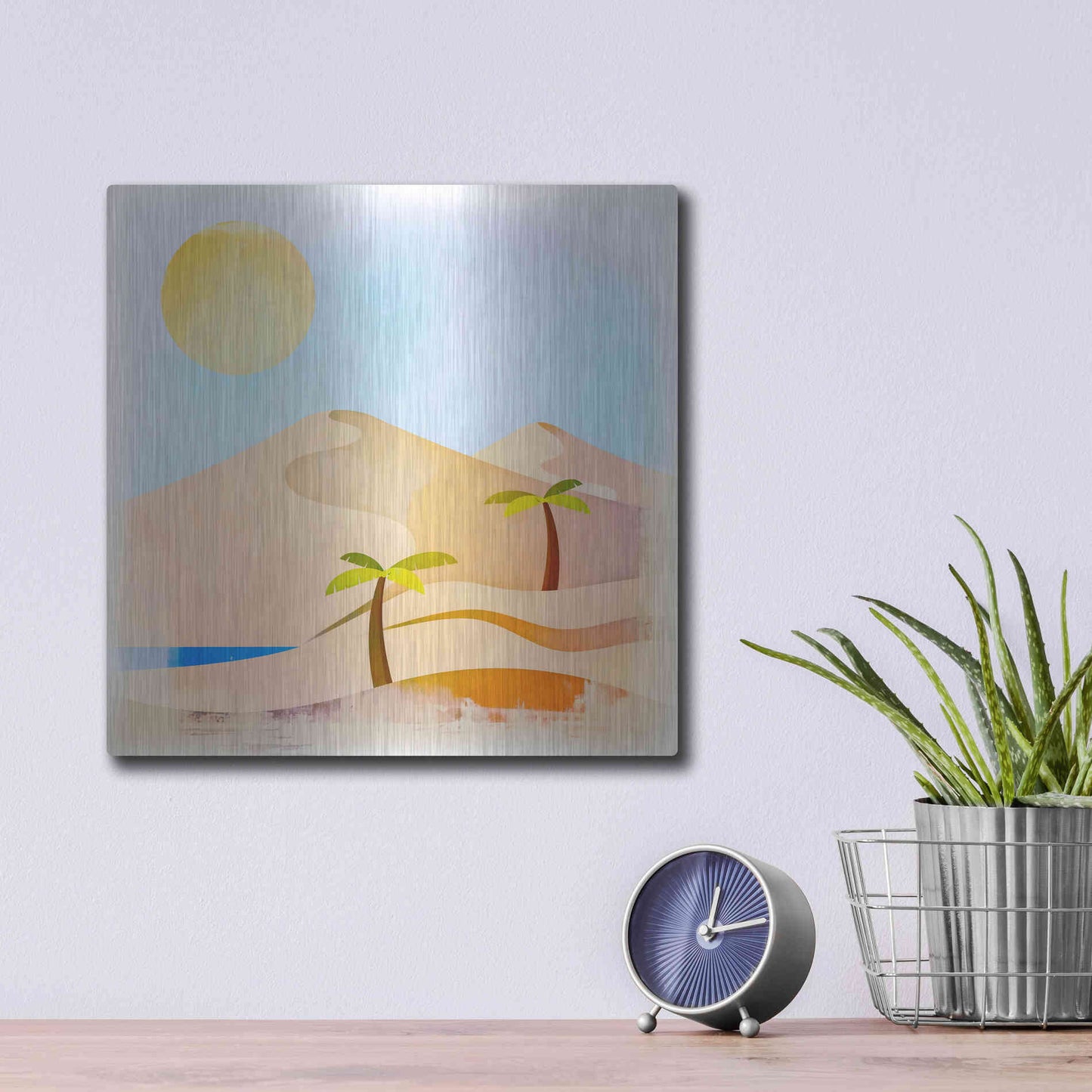 Luxe Metal Art 'Oasis Sunset' by Andrea Haase, Metal Wall At,12x12
