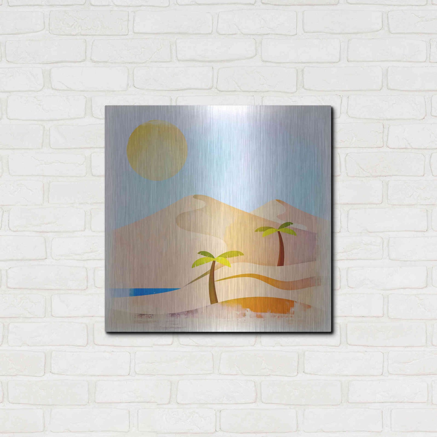 Luxe Metal Art 'Oasis Sunset' by Andrea Haase, Metal Wall At,24x24