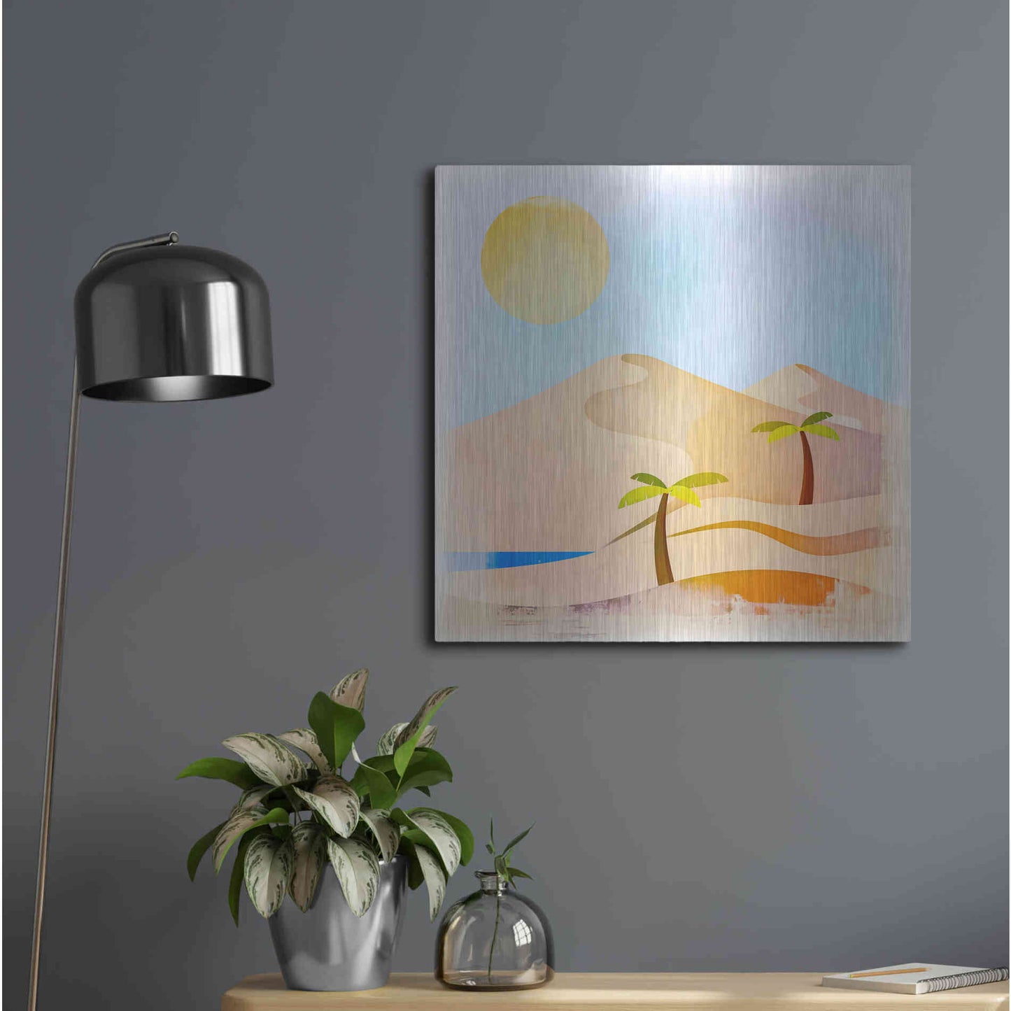 Luxe Metal Art 'Oasis Sunset' by Andrea Haase, Metal Wall At,24x24