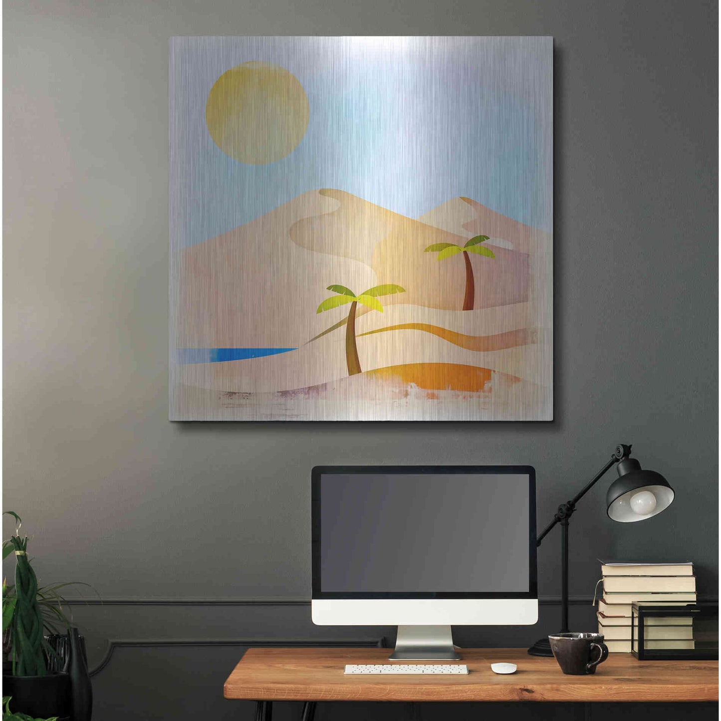Luxe Metal Art 'Oasis Sunset' by Andrea Haase, Metal Wall At,36x36
