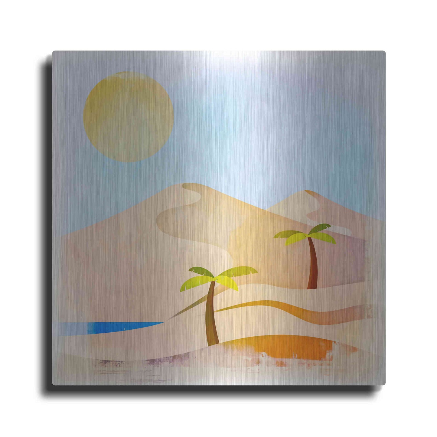 Luxe Metal Art 'Oasis Sunset' by Andrea Haase, Metal Wall At