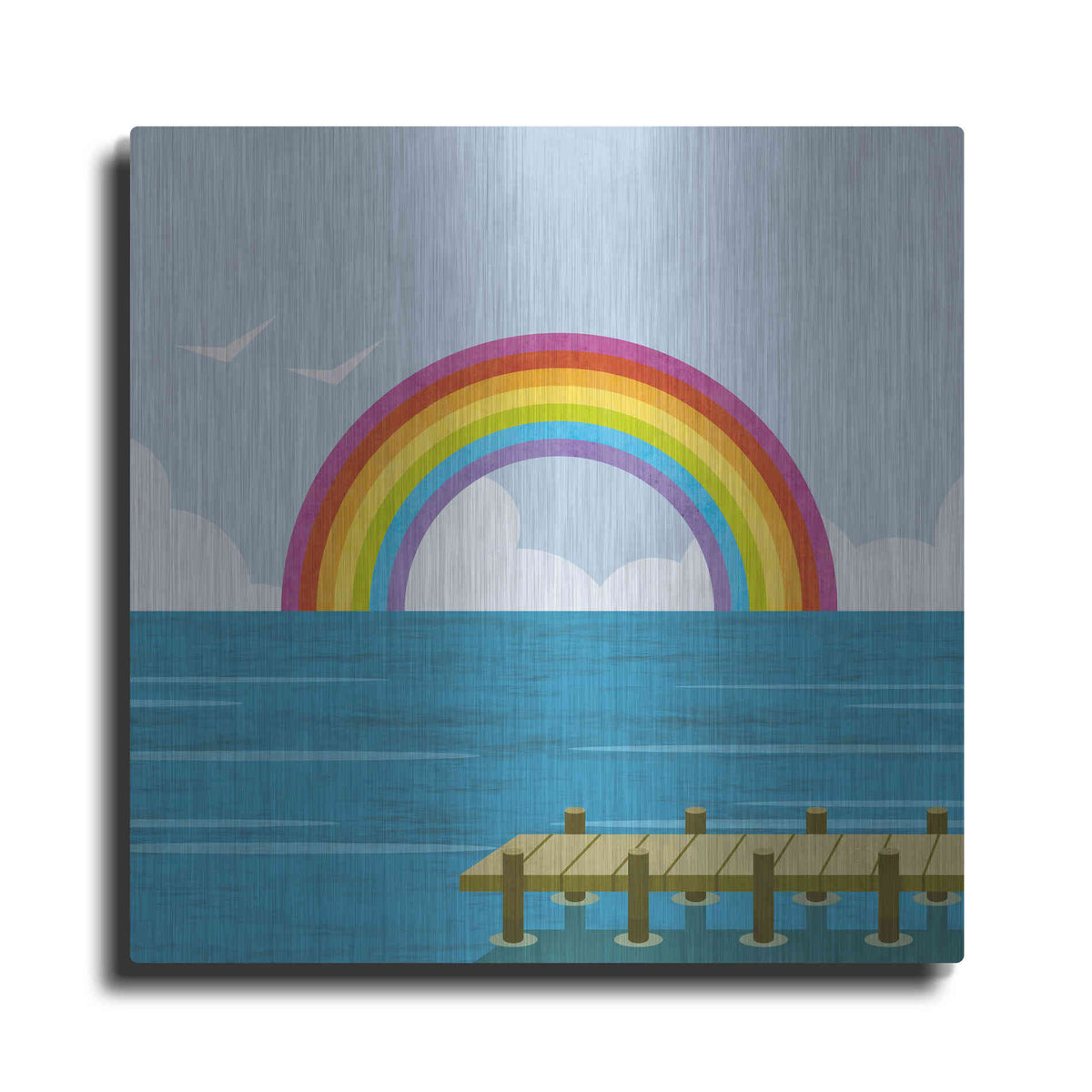 Luxe Metal Art 'Happy Summer Rainbow' by Andrea Haase, Metal Wall At