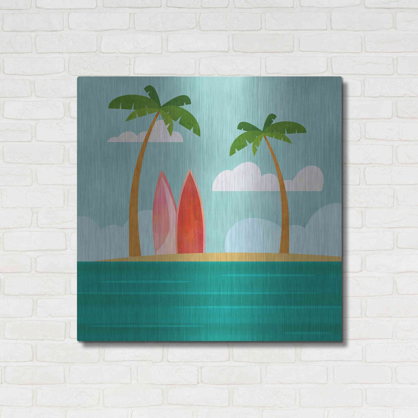 Luxe Metal Art 'Caribbean Surf Spot' by Andrea Haase, Metal Wall At,36x36