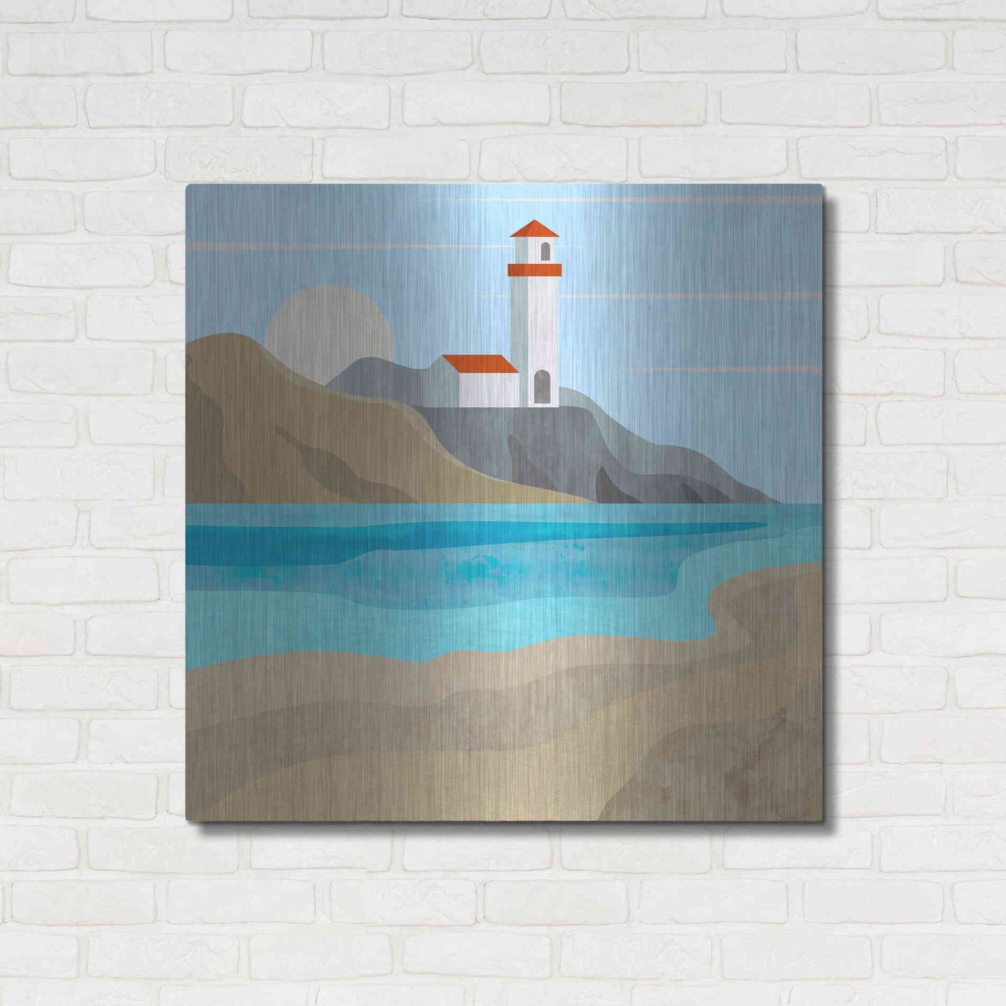 Luxe Metal Art 'East End Lighthouse' by Andrea Haase, Metal Wall At,36x36