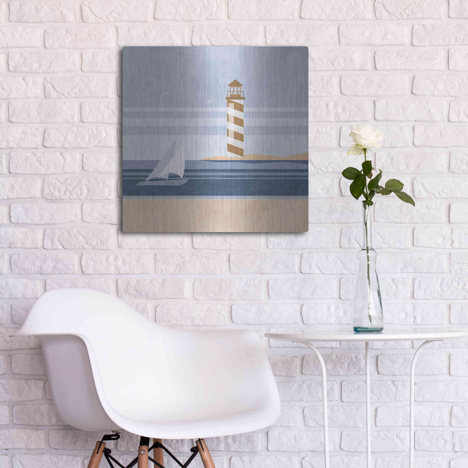 Luxe Metal Art 'cape Cod Lighthouse' by Andrea Haase, Metal Wall At,24x24