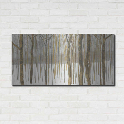 Luxe Metal Art 'Woods in Winter Gold' by Kathrine Lovell, Metal Wall Art,48x24