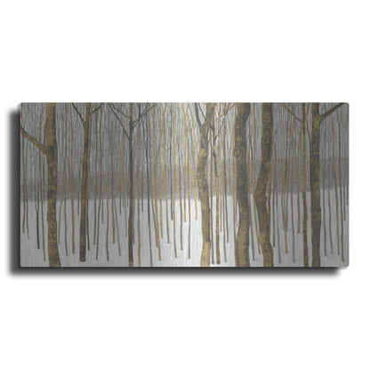 Luxe Metal Art 'Woods in Winter Gold' by Kathrine Lovell, Metal Wall Art
