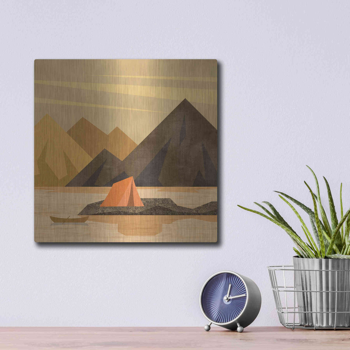 Luxe Metal Art 'Camping Adventure' by Andrea Haase, Metal Wall At,12x12