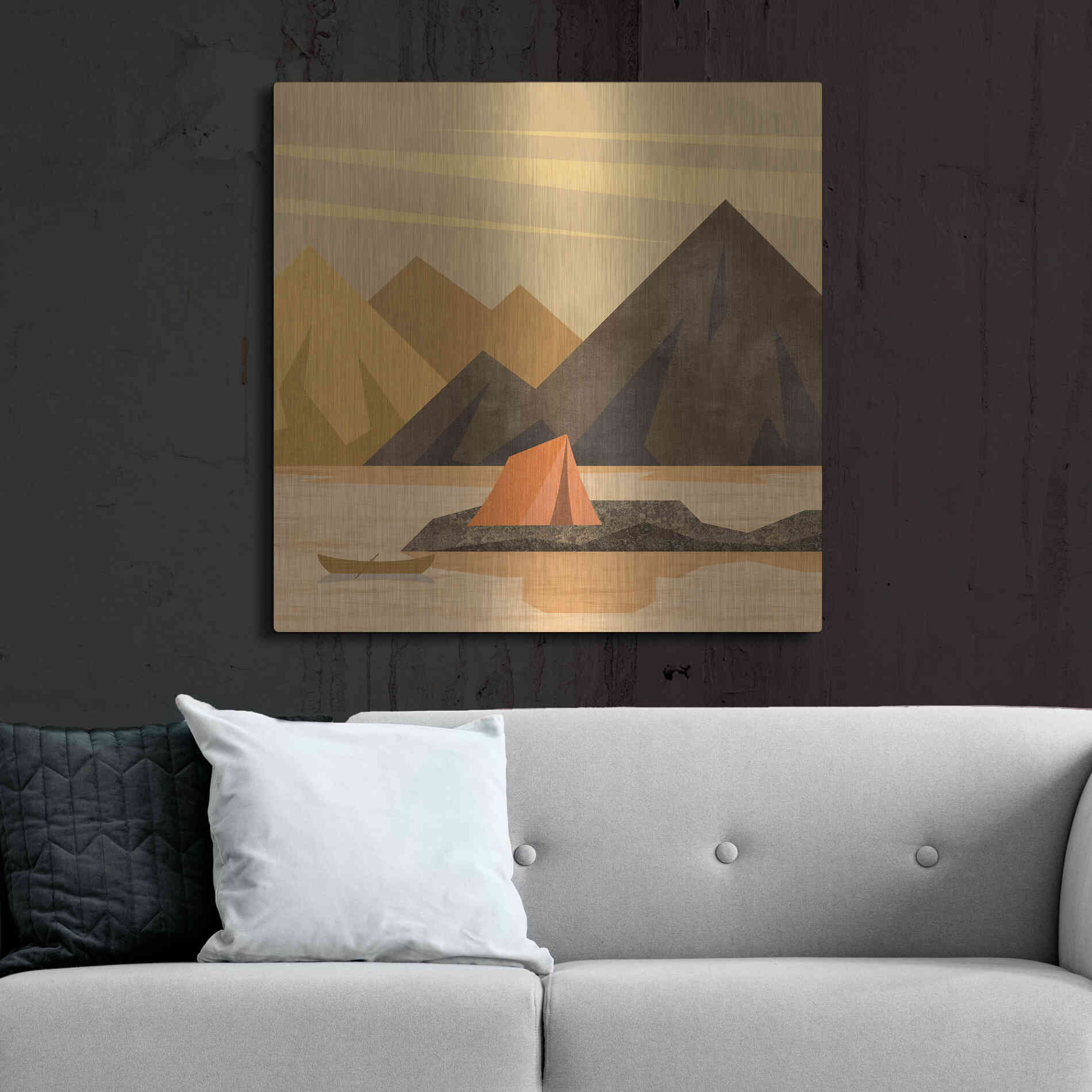 Luxe Metal Art 'Camping Adventure' by Andrea Haase, Metal Wall At,36x36