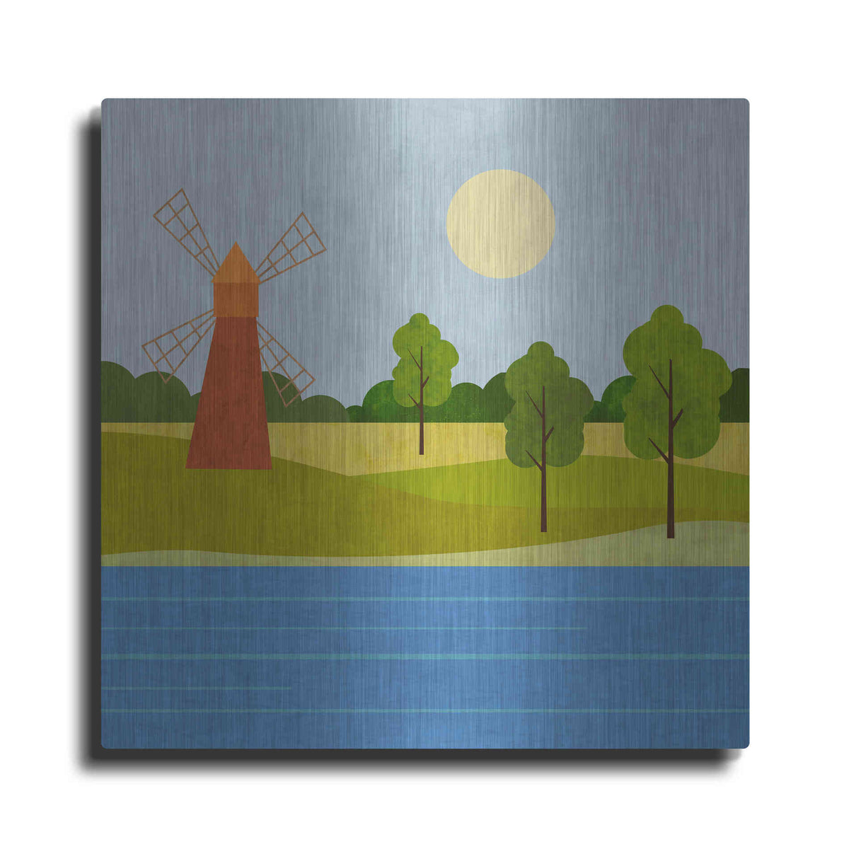 Luxe Metal Art 'The Old Windmill' by Andrea Haase, Metal Wall At
