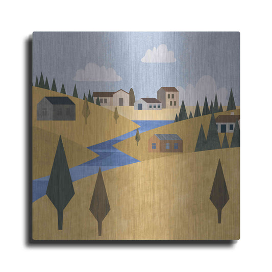 Luxe Metal Art 'River Valley Village' by Andrea Haase, Metal Wall At