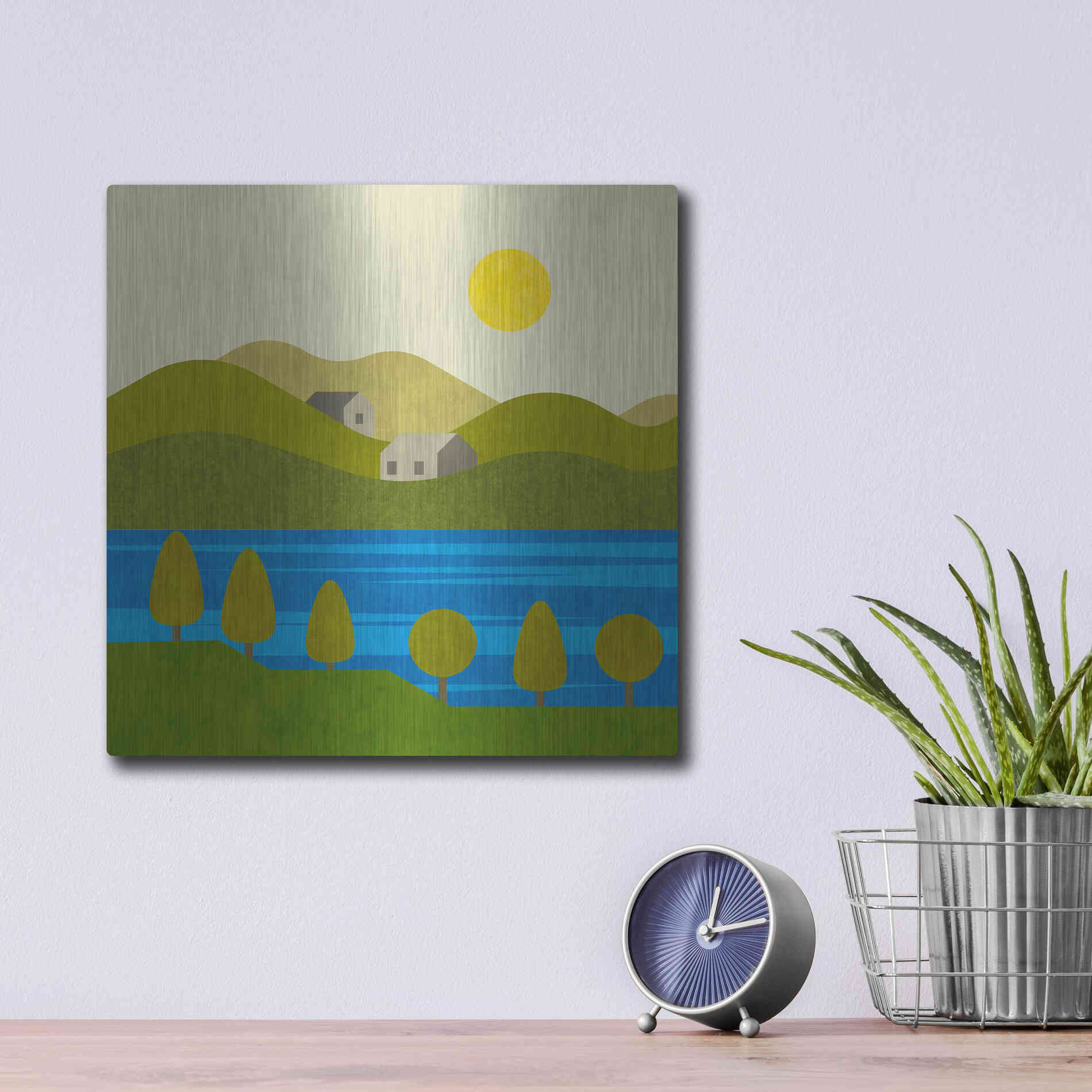 Luxe Metal Art 'River View' by Andrea Haase, Metal Wall At,12x12
