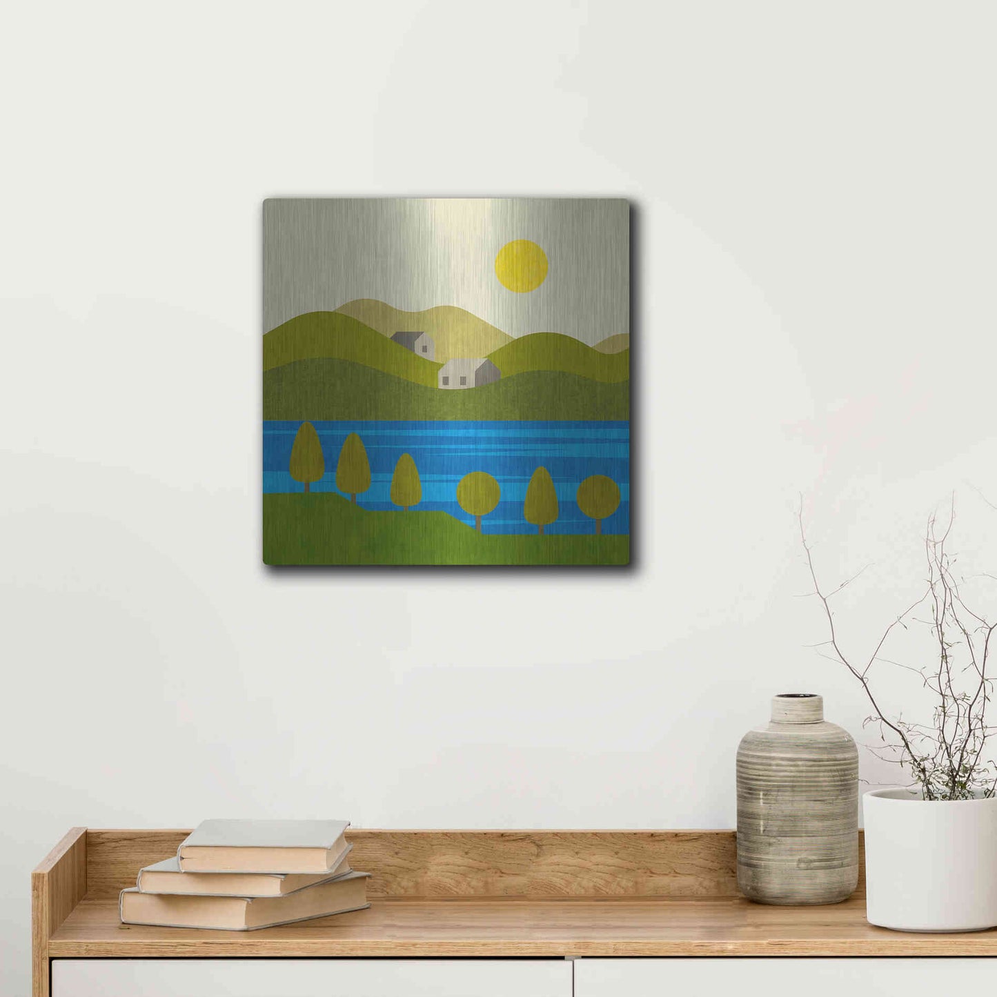 Luxe Metal Art 'River View' by Andrea Haase, Metal Wall At,12x12