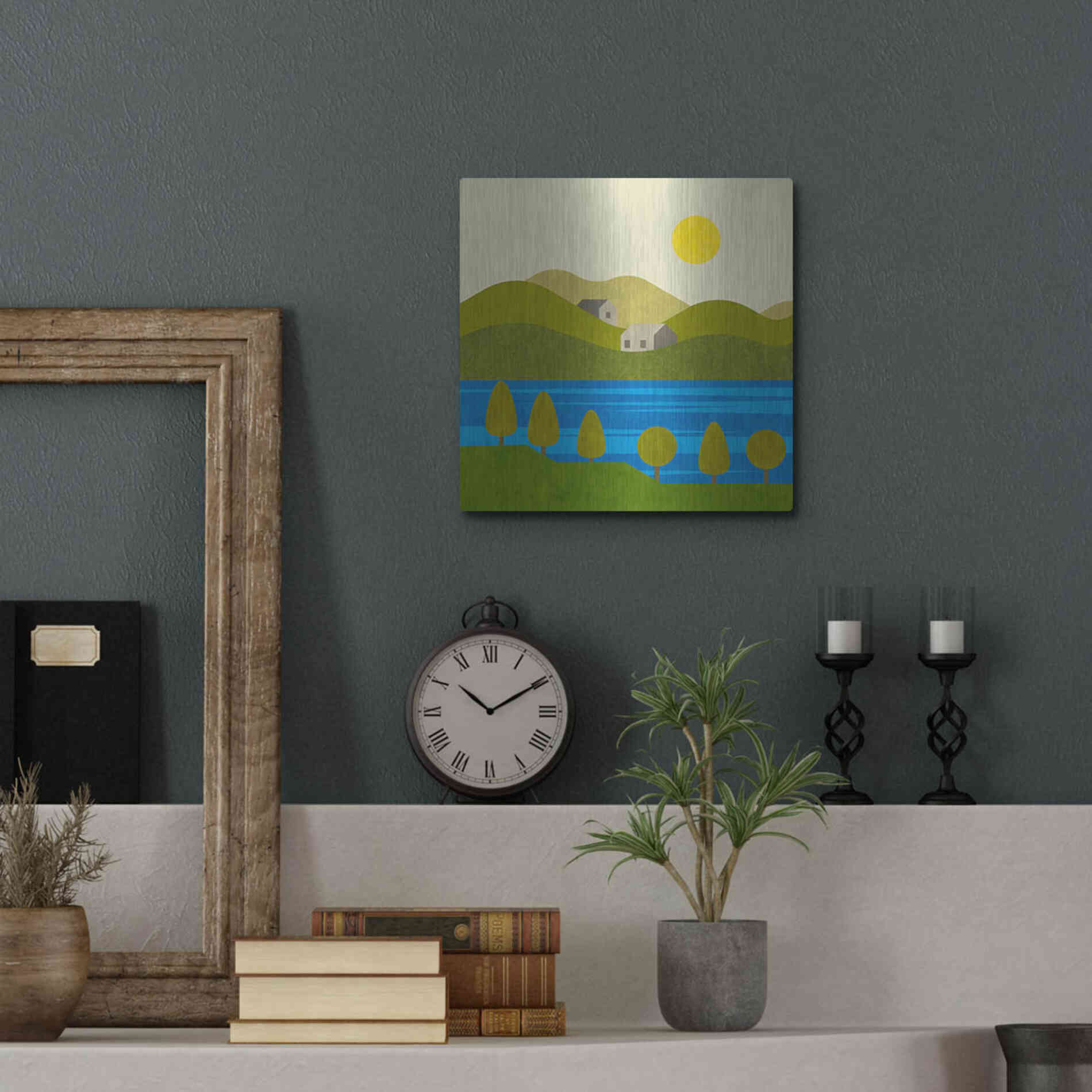 Luxe Metal Art 'River View' by Andrea Haase, Metal Wall At,12x12