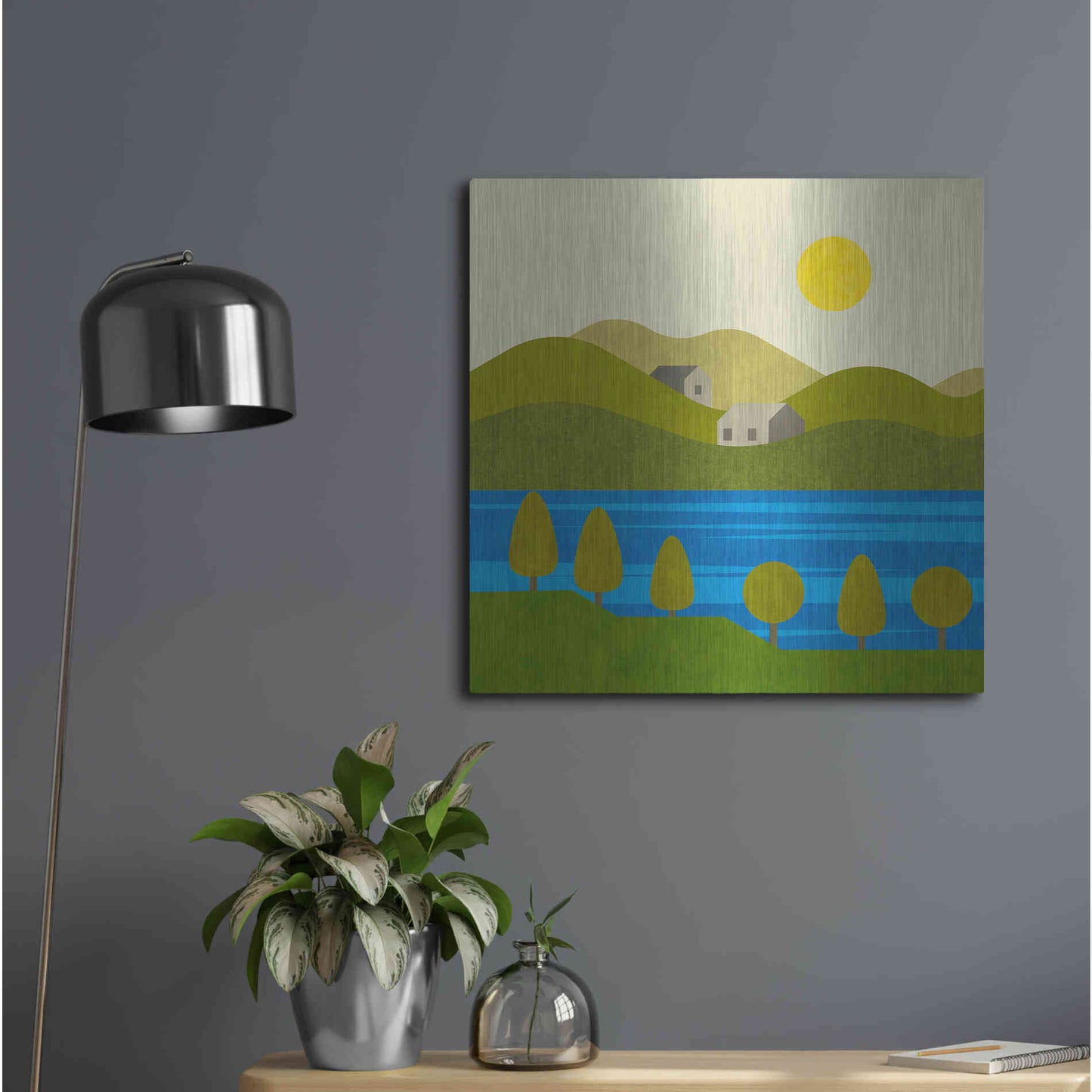 Luxe Metal Art 'River View' by Andrea Haase, Metal Wall At,24x24