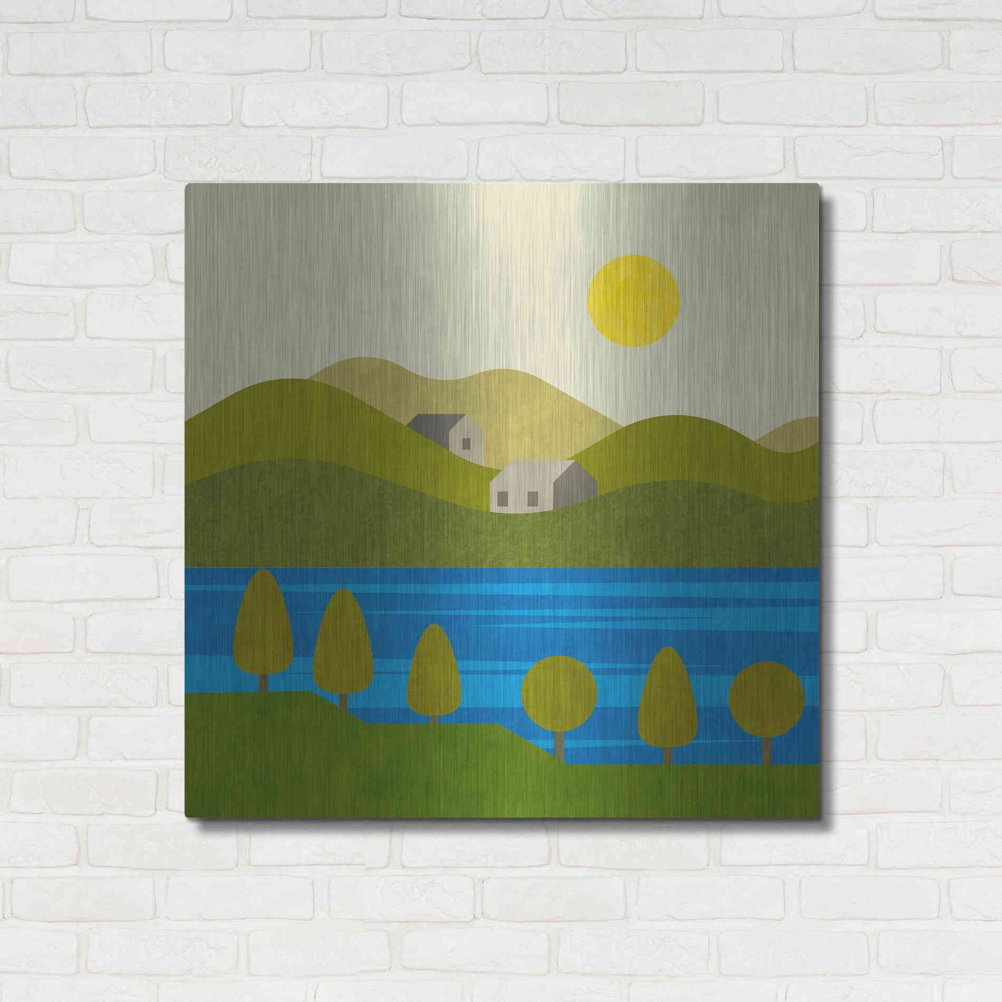 Luxe Metal Art 'River View' by Andrea Haase, Metal Wall At,36x36
