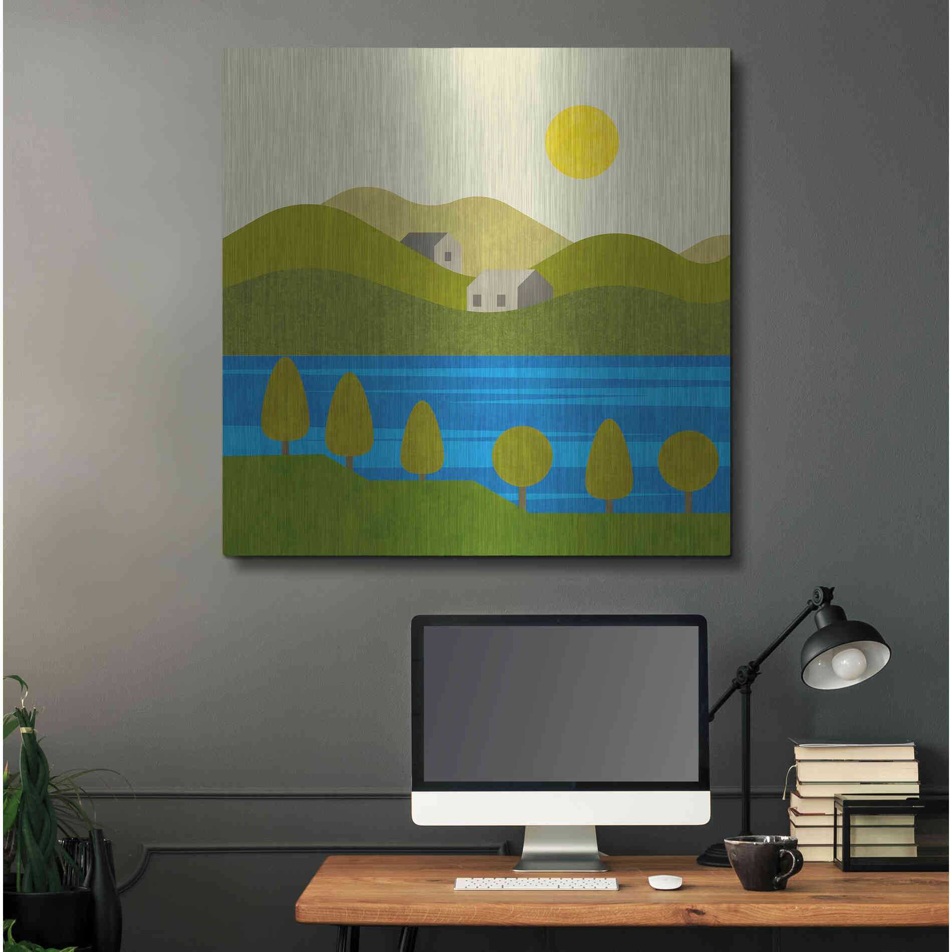 Luxe Metal Art 'River View' by Andrea Haase, Metal Wall At,36x36