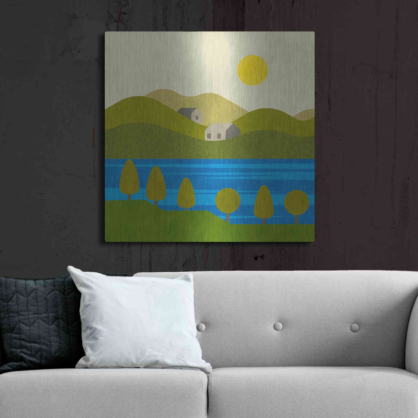 Luxe Metal Art 'River View' by Andrea Haase, Metal Wall At,36x36