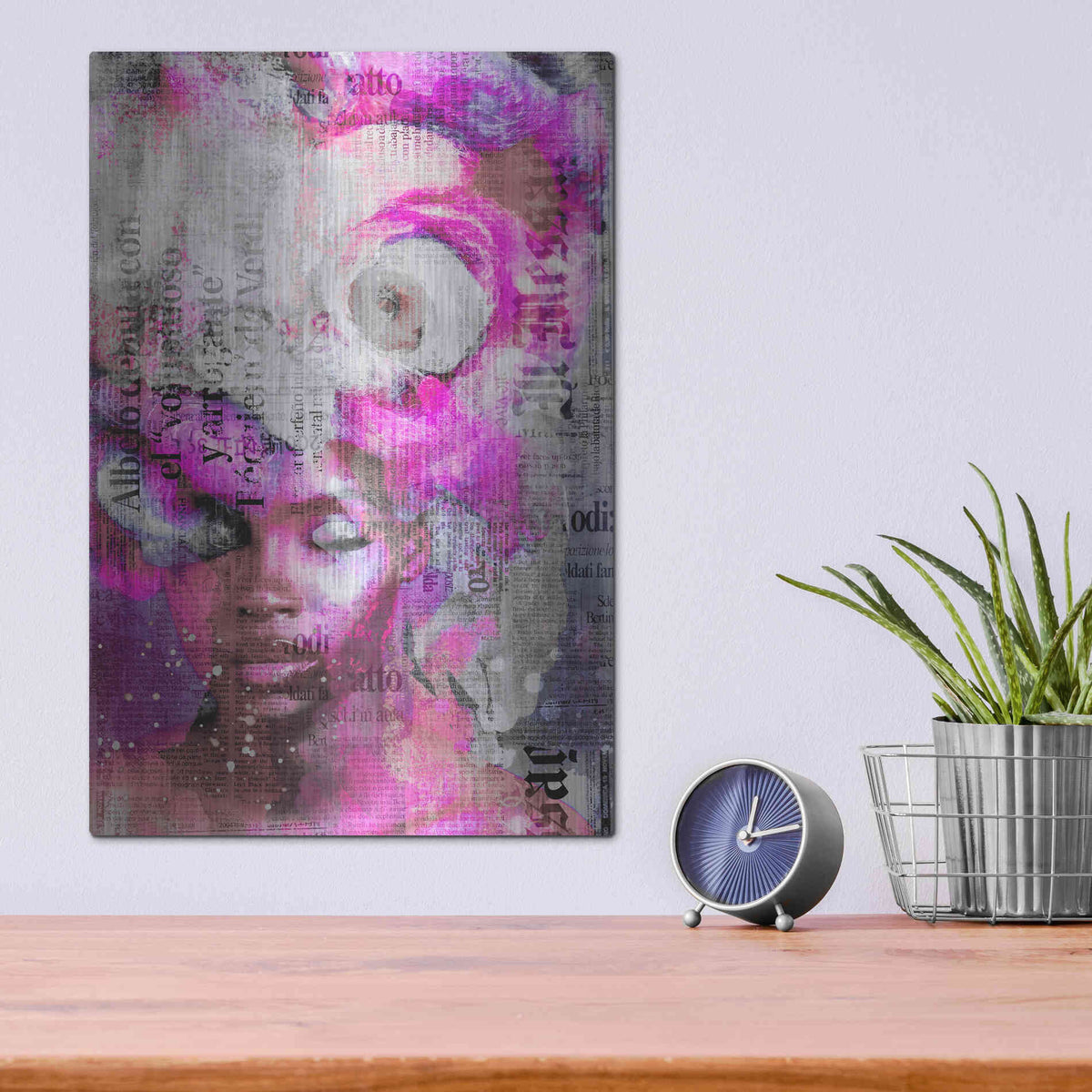 Luxe Metal Art 'New York City Girl Pink' by Andrea Haase, Metal Wall At,12x16