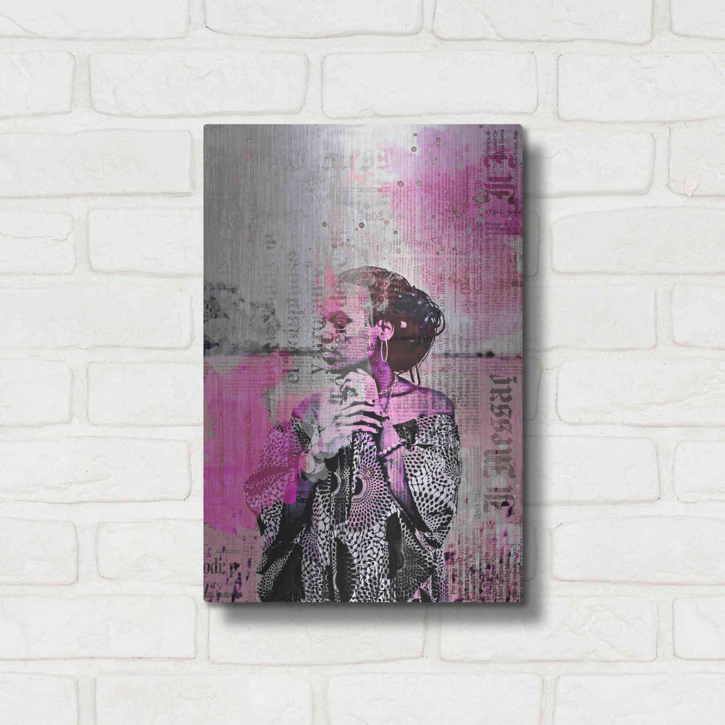 Luxe Metal Art 'Los Angeles City Girl Pink' by Andrea Haase, Metal Wall At,12x16