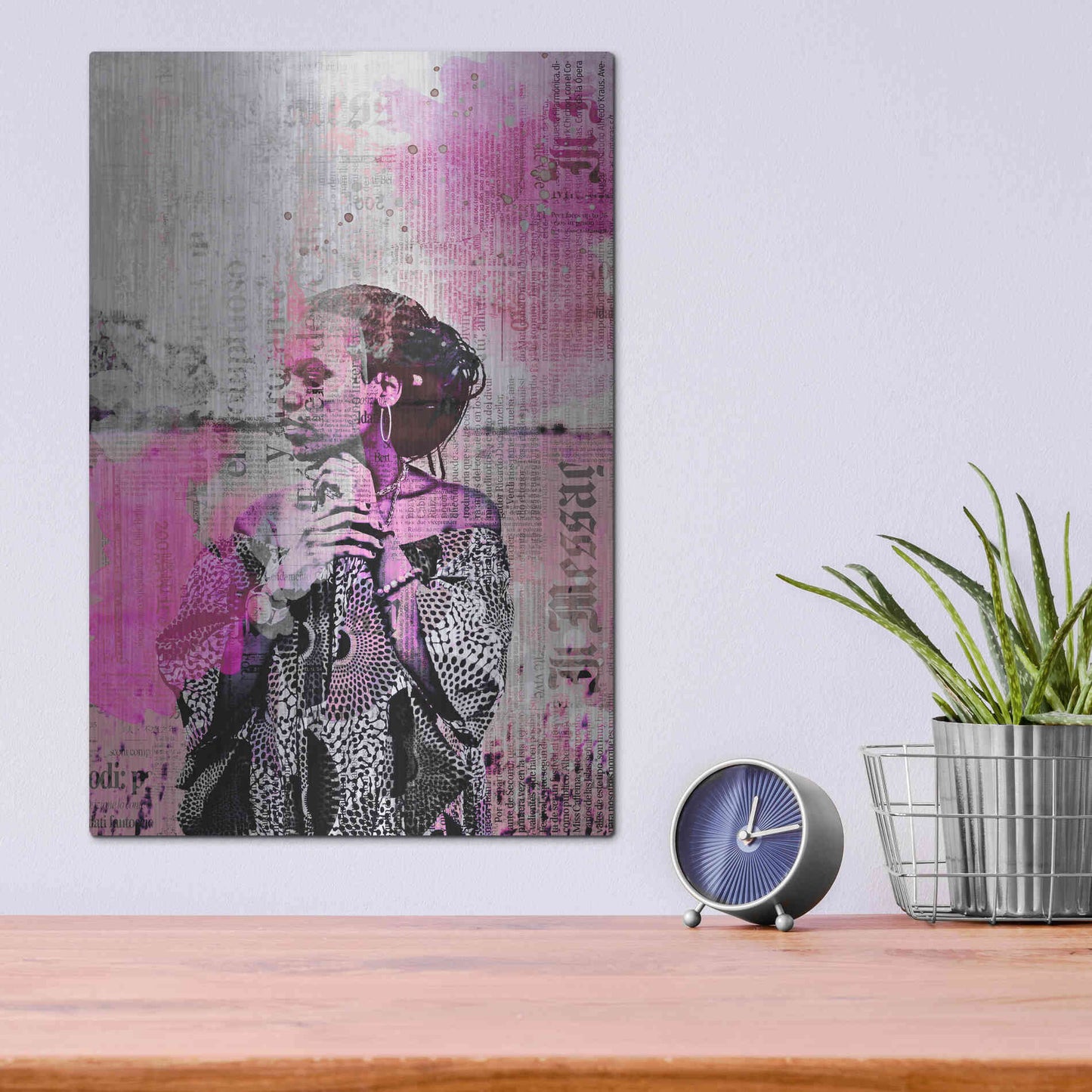 Luxe Metal Art 'Los Angeles City Girl Pink' by Andrea Haase, Metal Wall At,12x16