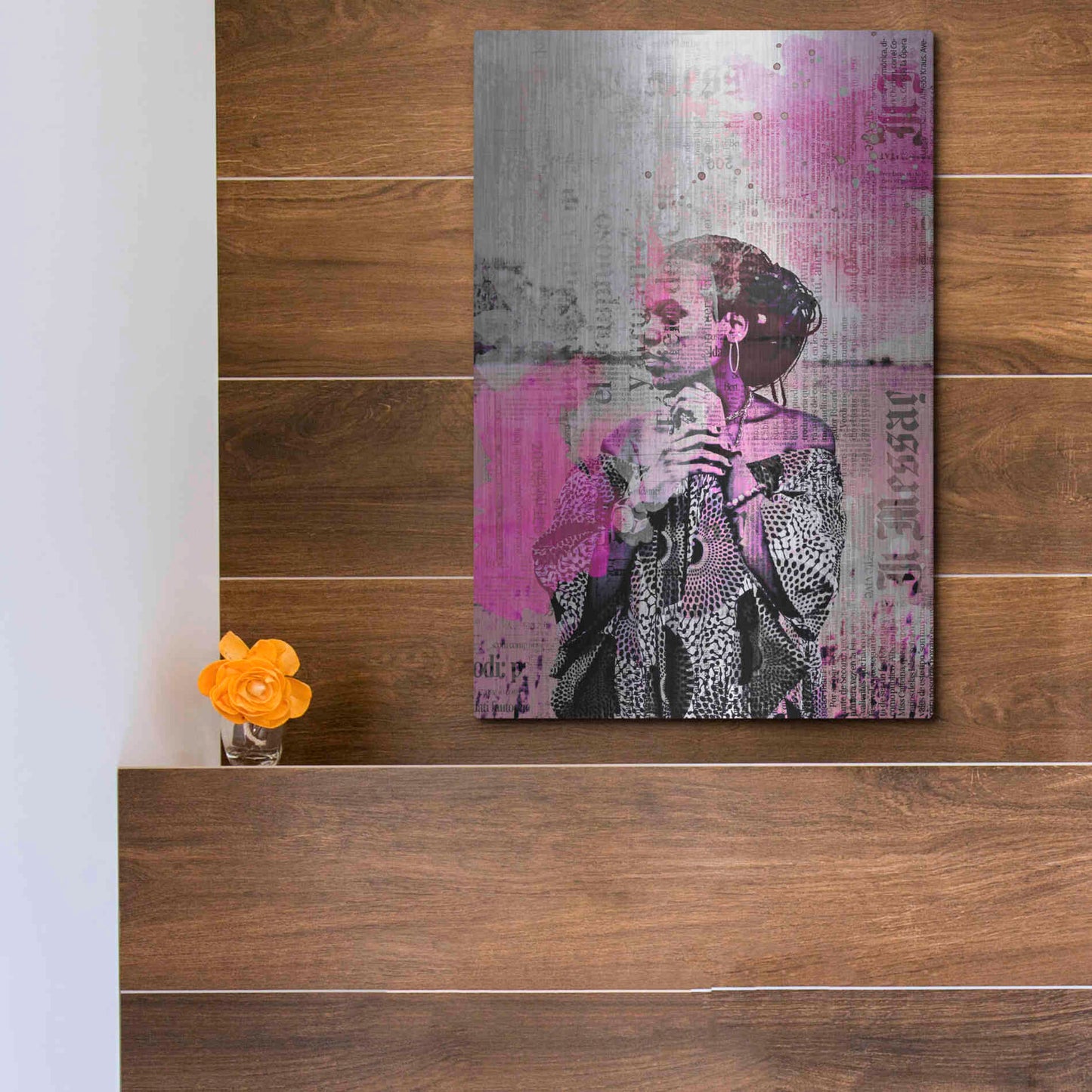 Luxe Metal Art 'Los Angeles City Girl Pink' by Andrea Haase, Metal Wall At,12x16