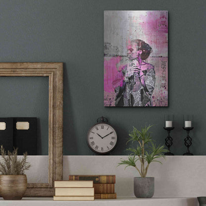 Luxe Metal Art 'Los Angeles City Girl Pink' by Andrea Haase, Metal Wall At,12x16